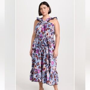 Cleobella Hedy Midi Dress in wildflower lily Blue and Pink Floral